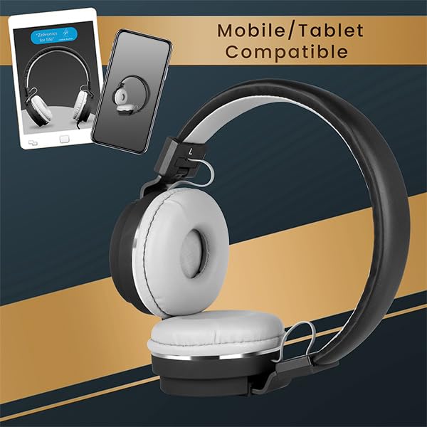 Zebronics Zeb-Storm Wired Headphone with 3.5mm Jack, Built in Microphone for Calling, 1.5 Meter Cable, Soft Ear Cushion, Adjustable Headband, Foldable Ear Cups and Lightweight Design (Black)