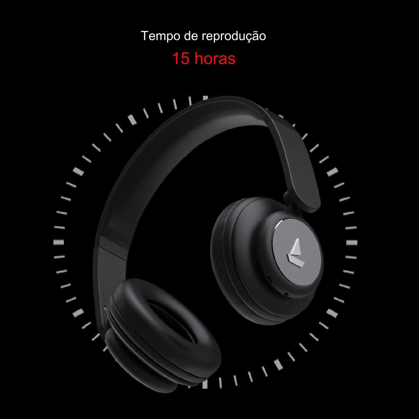 boAt Rockerz 450, 15 HRS Battery, 40mm Drivers, Padded Ear Cushions, Integrated Controls, Dual Modes, On Ear Bluetooth Headphones, Wireless Headphone with Mic (Luscious Black)