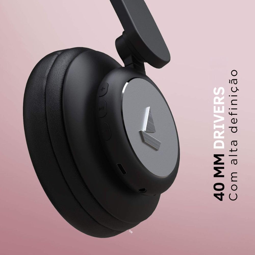 boAt Rockerz 450, 15 HRS Battery, 40mm Drivers, Padded Ear Cushions, Integrated Controls, Dual Modes, On Ear Bluetooth Headphones, Wireless Headphone with Mic (Luscious Black)