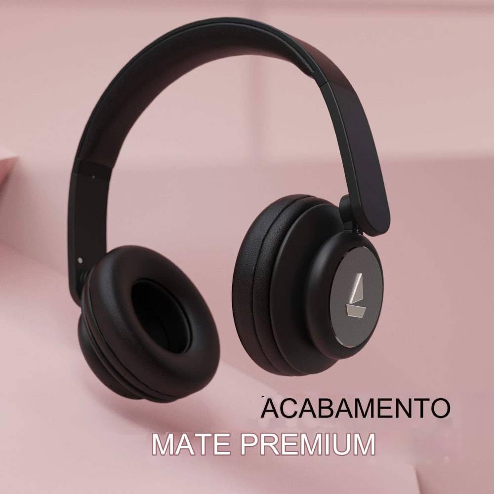 boAt Rockerz 450, 15 HRS Battery, 40mm Drivers, Padded Ear Cushions, Integrated Controls, Dual Modes, On Ear Bluetooth Headphones, Wireless Headphone with Mic (Luscious Black)