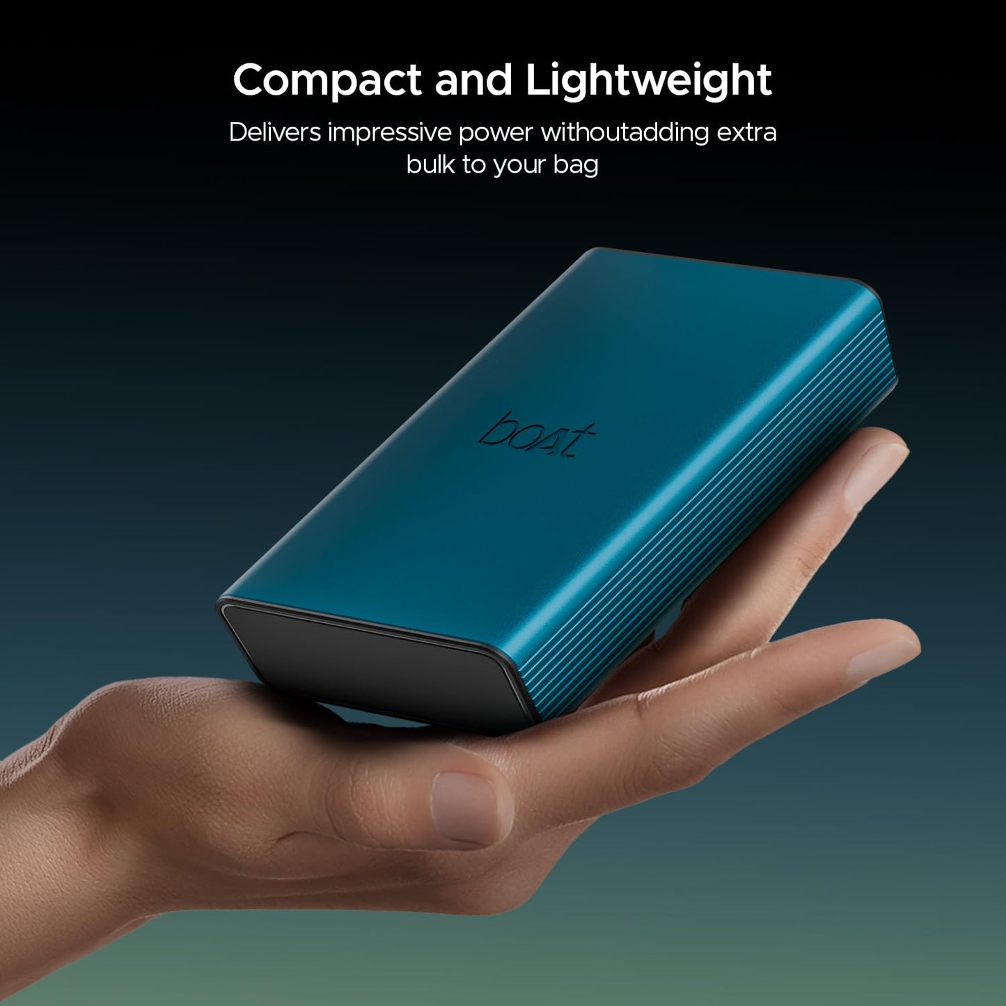 boAt Energyshroom PB400 Pro 20000mAh | Pocket Size, Compact Power Bank w/Type-C Input (2-Way Port), 3X Output Ports, Compatible with Tablets, Smartphones, Earbuds, Smartwatch(Steel Blue)