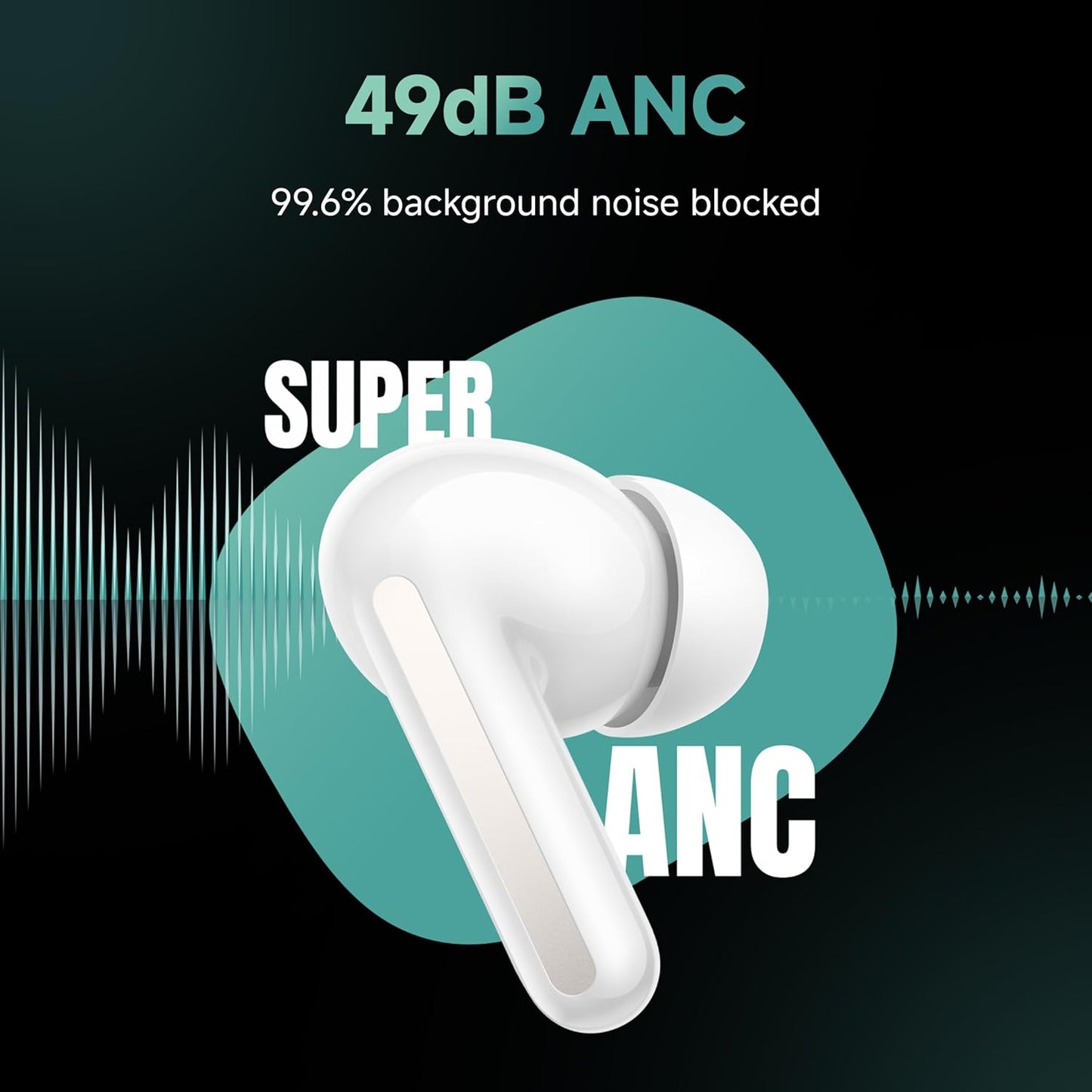 Redmi Buds 6, Dual Driver TWS in Ear Earbuds, 49dB Hybrid Active Noise Cancellation, Spatial Audio, Dual Device Connection, Quad Mic AI ENC, 42 Hrs Playtime, Custom EQ, Wireless Earbuds (Black)