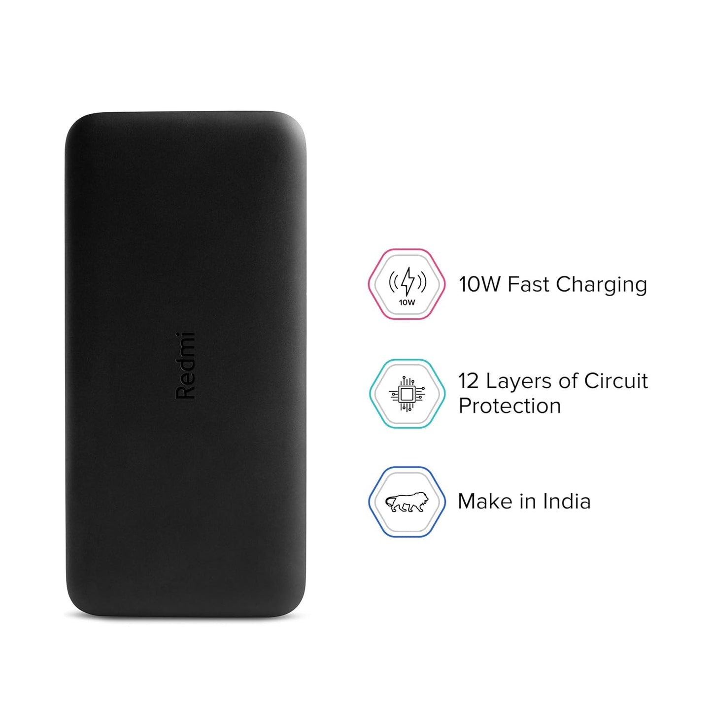 Redmi Lithiumpolymer 10000 Mah Fast Charging Slim Power Bank (Black, 10W Fast Charging, Dual Ports)