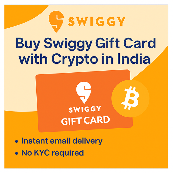 How to Buy Swiggy Gift Card with Crypto in India. Instant Delivery
