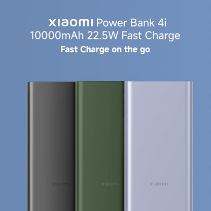 Xiaomi Power Bank 4i 10000mAh 22.5W Fast Charging PD | Power Delivery | QC 3.0|Type C Input & Output |Triple Output Ports|Coral Purple|Supports Android and Apple, Tablets, Earbuds, Watches etc