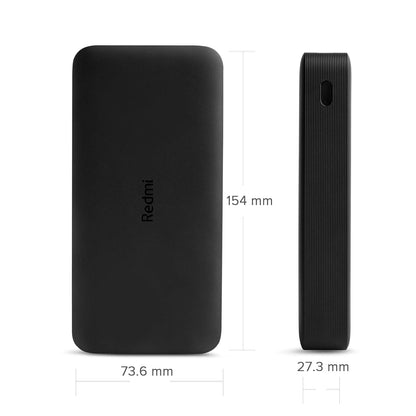 Redmi 20000mAh Li-Polymer Power Bank, USB Type-C Inputand Micro USB Ports, 18W Fast Charging, Low Power Mode, Black