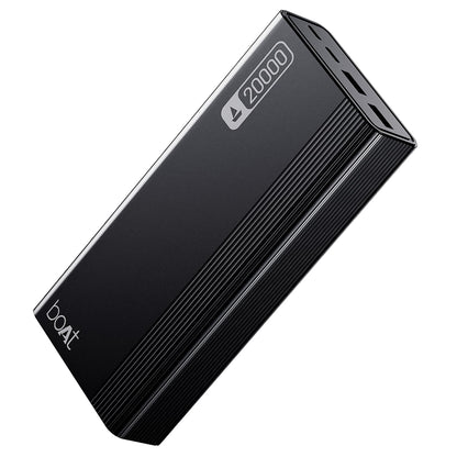 boAt Energyshroom PB401 20000mAh Power Bank| Micro USB and Type C (2-Way Input Ports), 22.5W, 3X Output Ports, Compatible with Tablets, Smartphones, Earbuds, Smartwatch (Carbon Black)